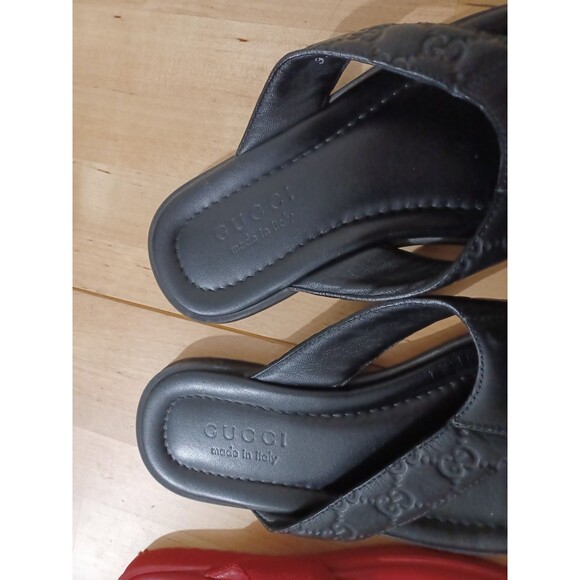 Lot Of 2 Gucci GG Black Red Leather Thong Men Sandal Slide US7.5 EU40 GUCCI/UK7G main image 15